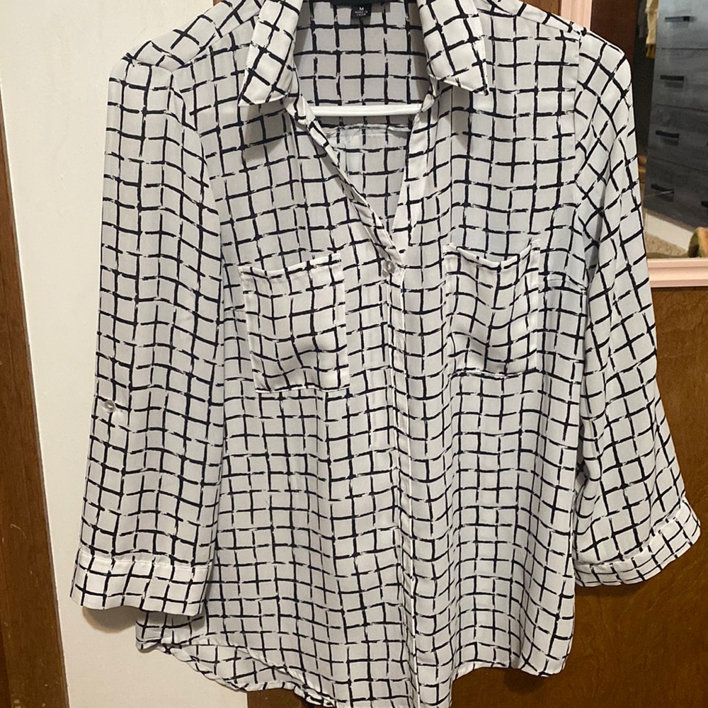 Black and white blouse